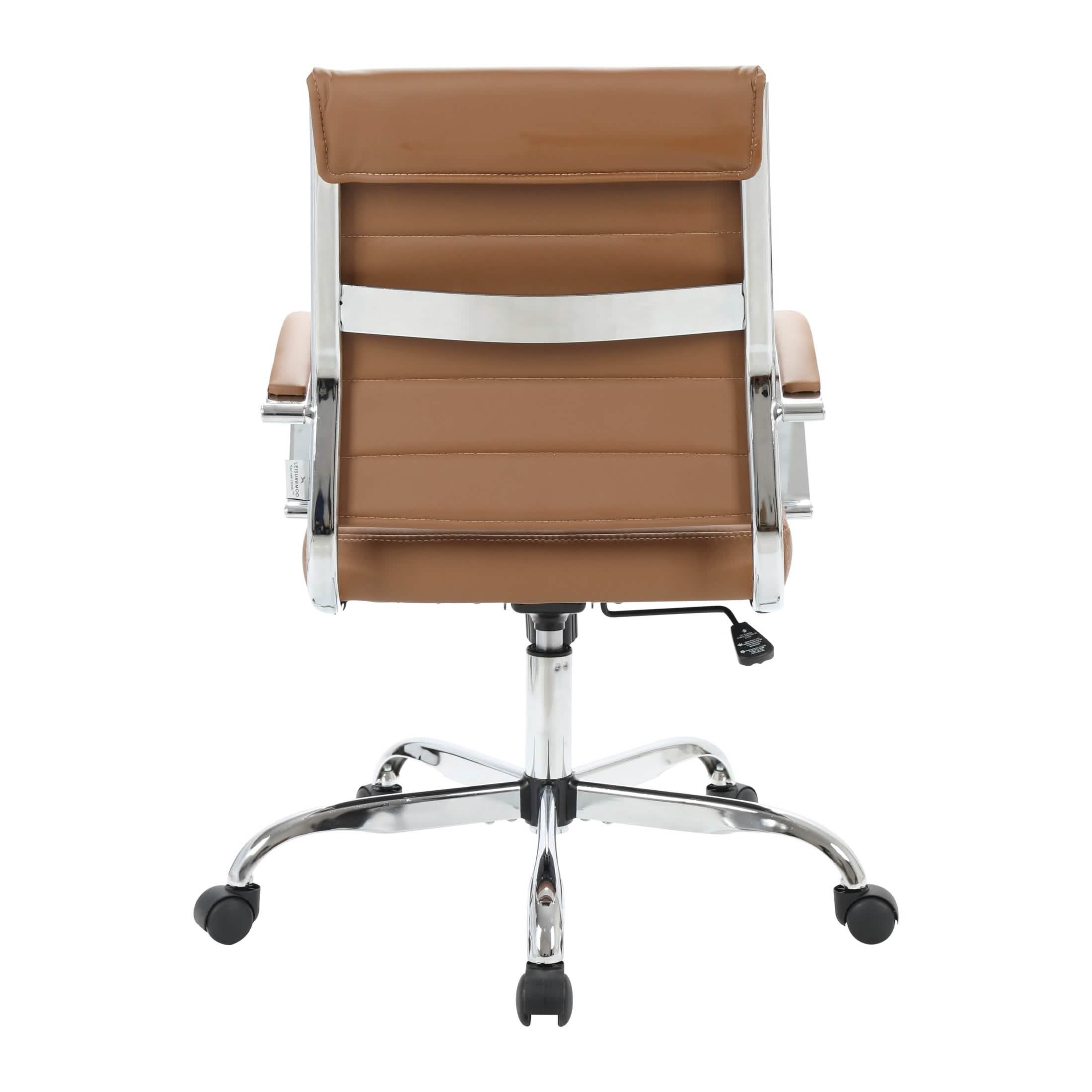Benmar Mid - Back Leather Office Conference Chair Adjustable Height, Swivel, and Tilt