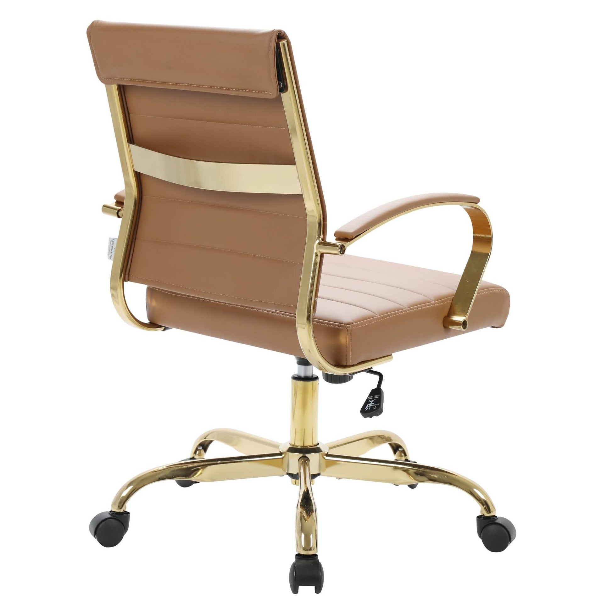 Benmar Mid - Back Leather Office Conference Chair Adjustable Height, Swivel, and Tilt