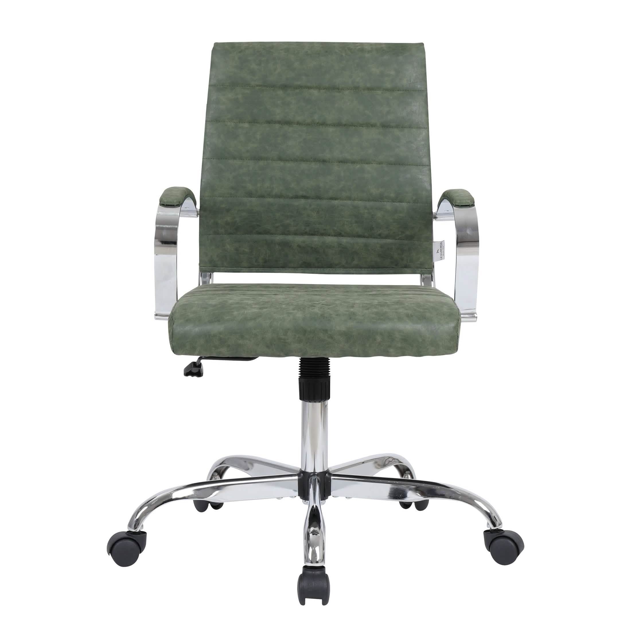 Benmar Mid - Back Leather Office Conference Chair Adjustable Height, Swivel, and Tilt