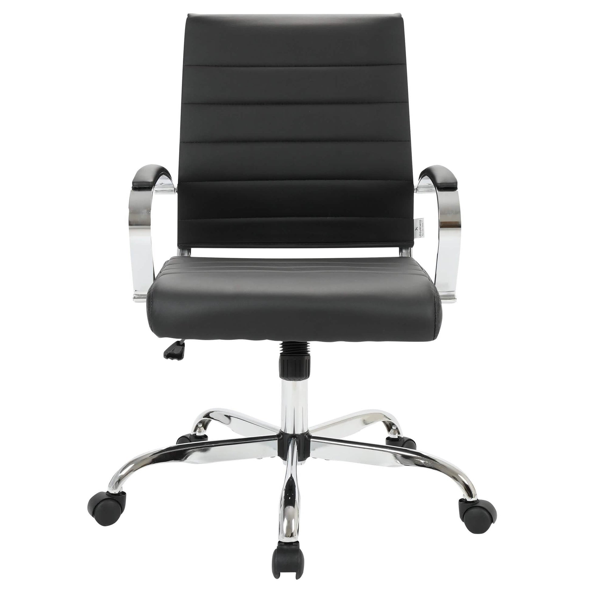 Benmar Mid - Back Leather Office Conference Chair Adjustable Height, Swivel, and Tilt