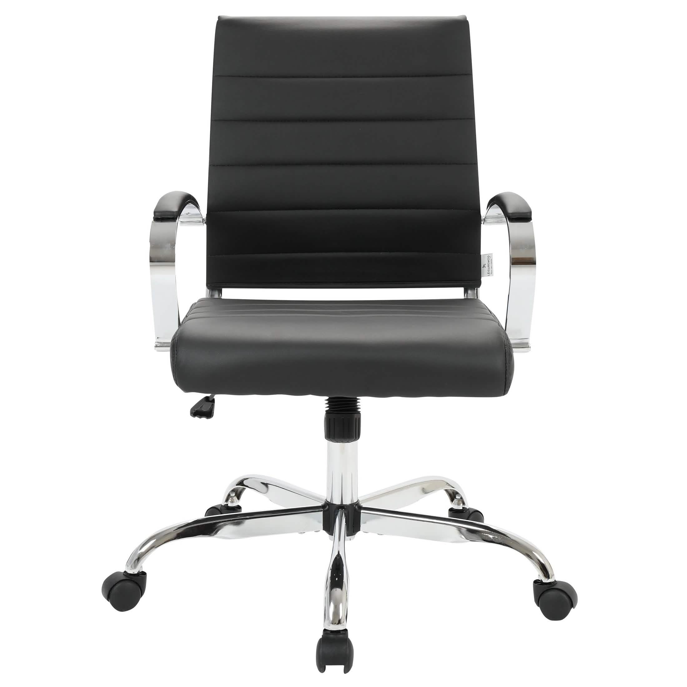 Benmar Mid - Back Leather Office Conference Chair Adjustable Height, Swivel, and Tilt