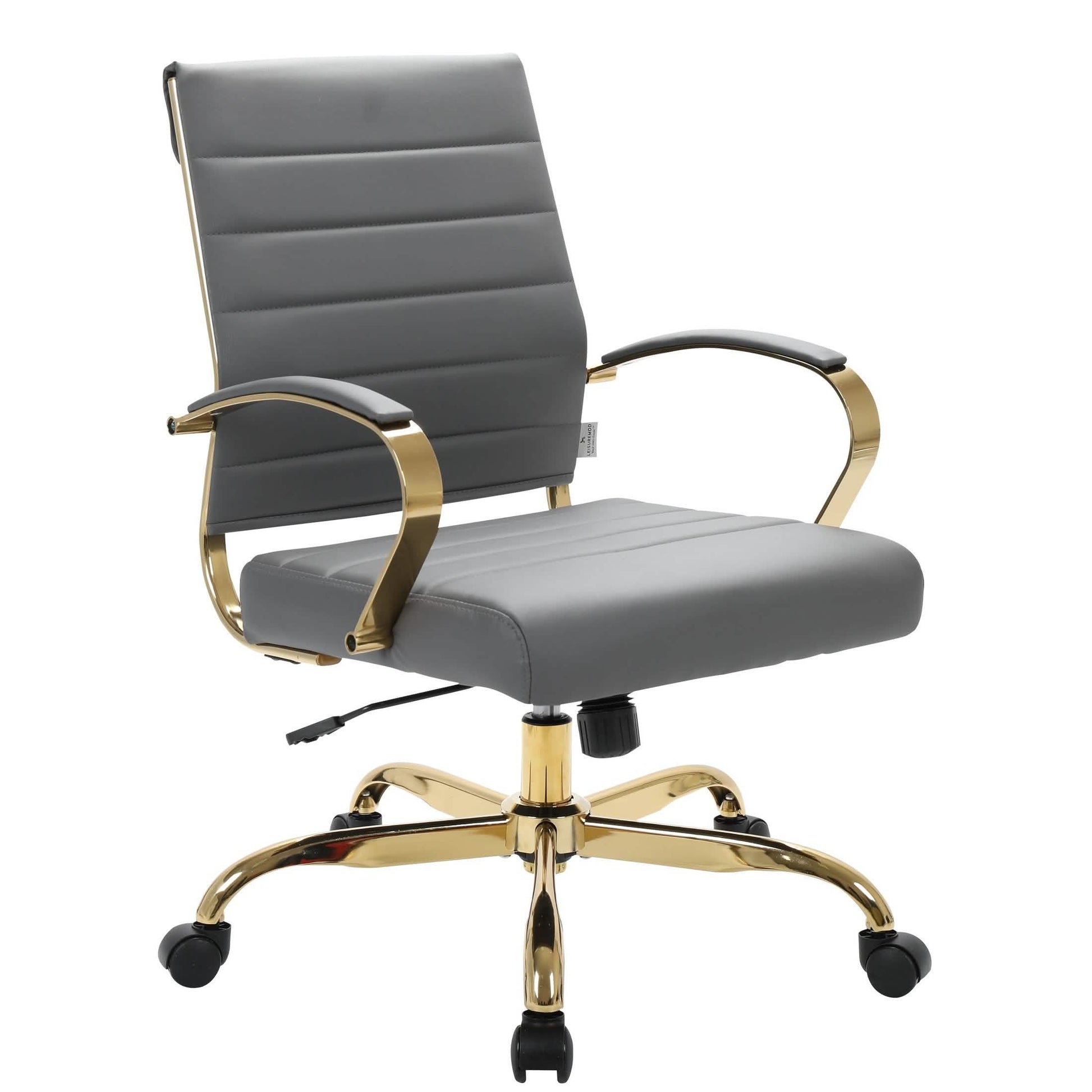 Benmar Mid - Back Leather Office Conference Chair Adjustable Height, Swivel, and Tilt