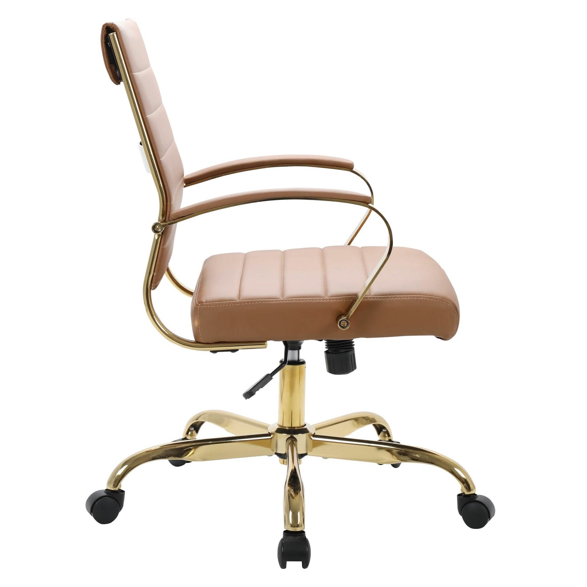 Benmar Mid - Back Leather Office Conference Chair Adjustable Height, Swivel, and Tilt