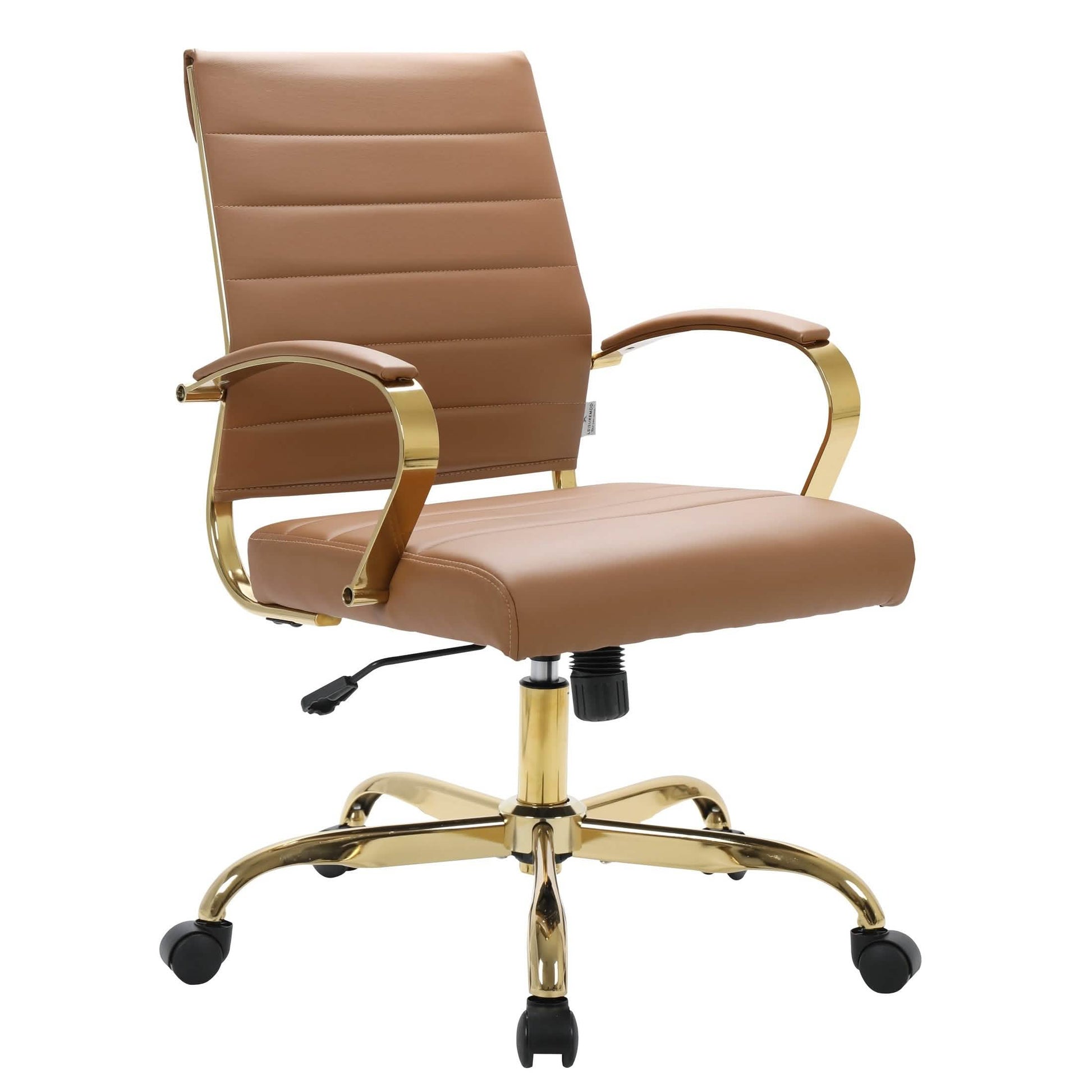 Benmar Mid - Back Leather Office Conference Chair Adjustable Height, Swivel, and Tilt