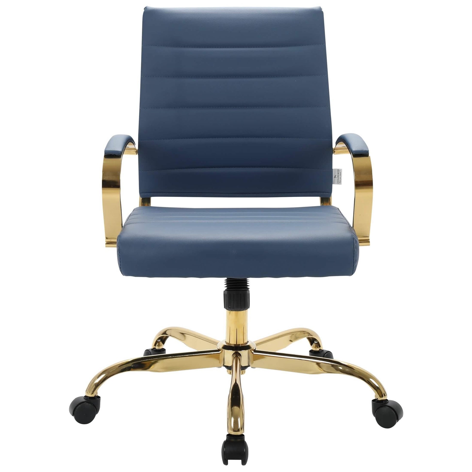 Benmar Mid - Back Leather Office Conference Chair Adjustable Height, Swivel, and Tilt