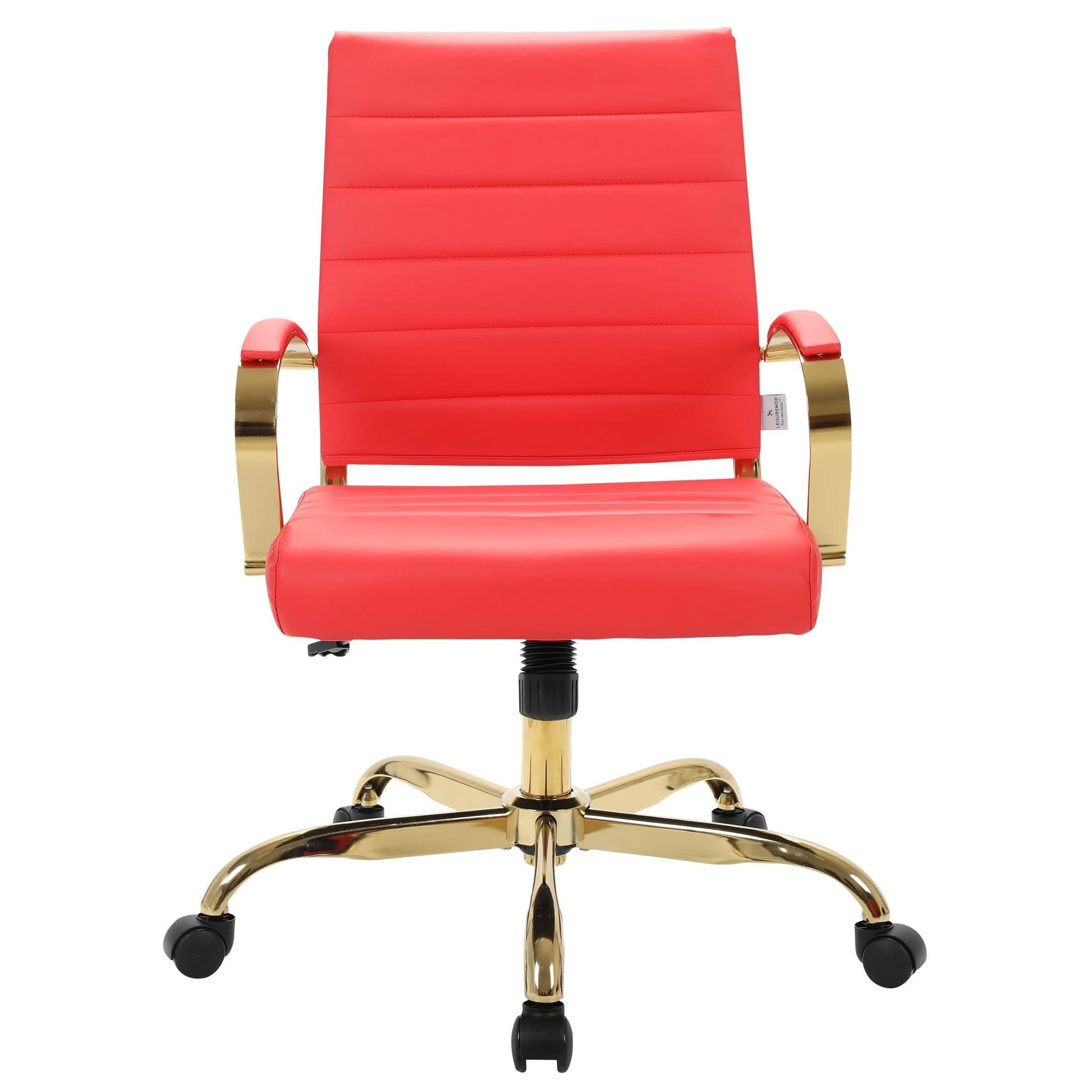 Benmar Mid - Back Leather Office Conference Chair Adjustable Height, Swivel, and Tilt