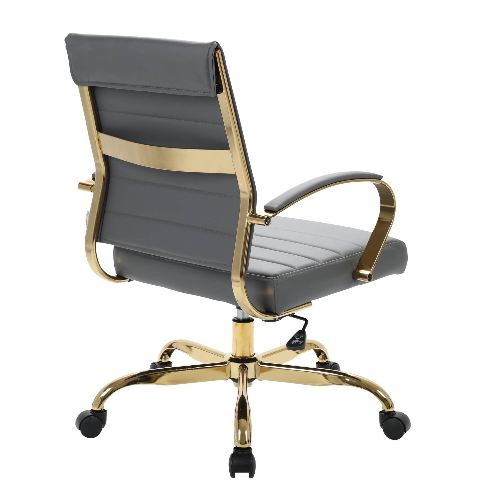 Benmar Mid - Back Leather Office Conference Chair Adjustable Height, Swivel, and Tilt