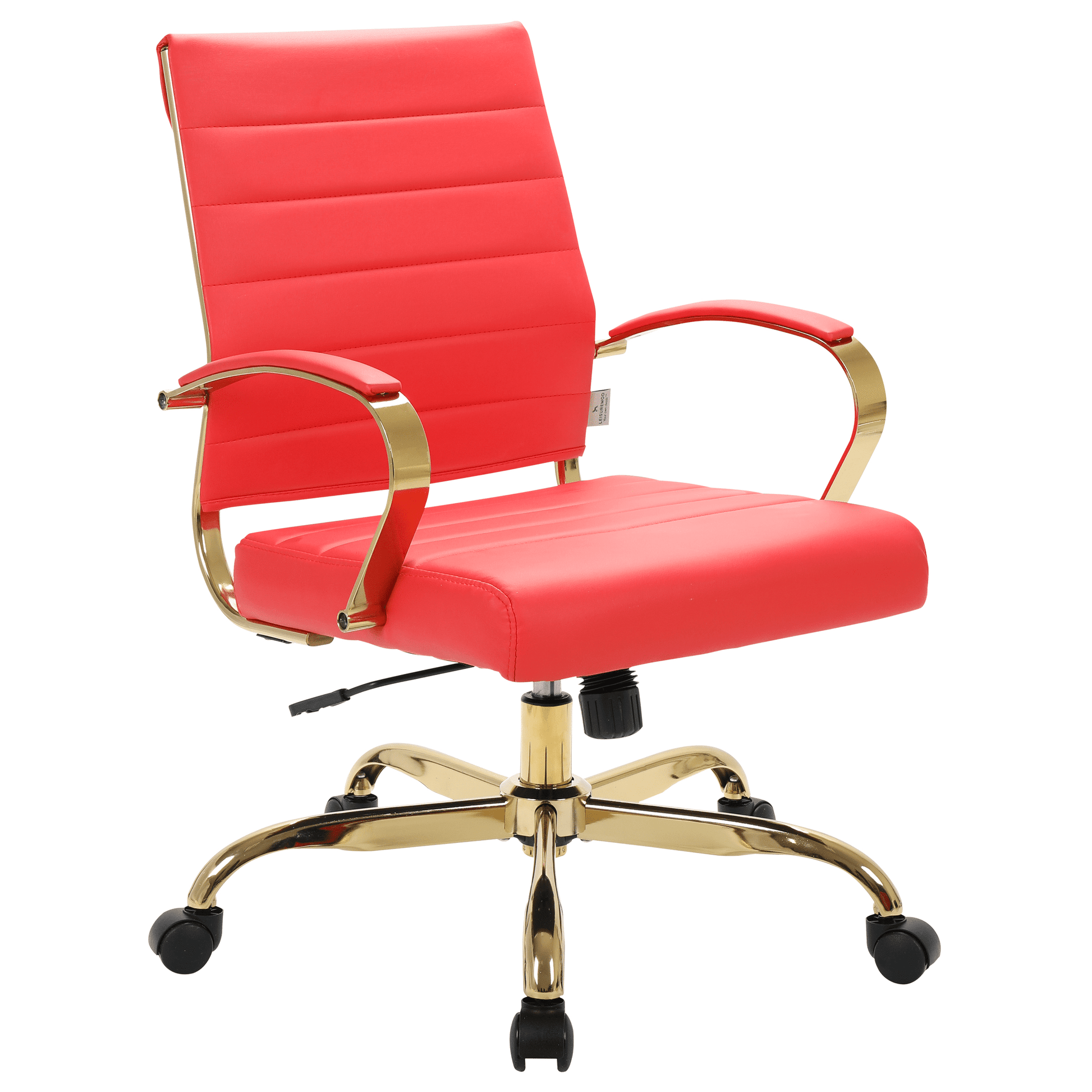 Benmar Mid - Back Leather Office Conference Chair Adjustable Height, Swivel, and Tilt