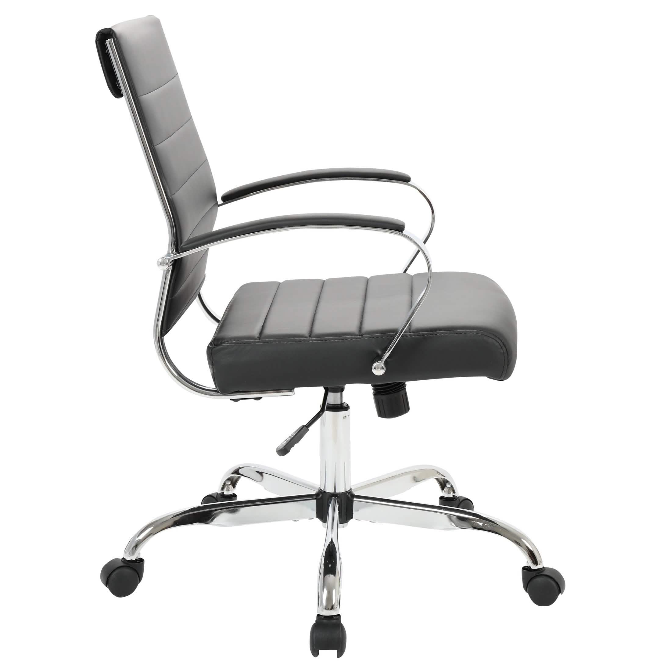Benmar Mid - Back Leather Office Conference Chair Adjustable Height, Swivel, and Tilt
