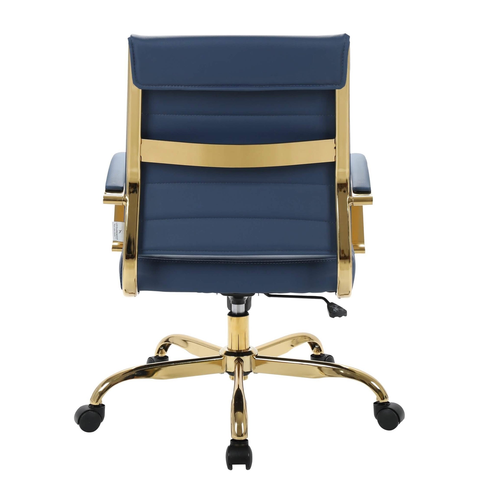 Benmar Mid - Back Leather Office Conference Chair Adjustable Height, Swivel, and Tilt