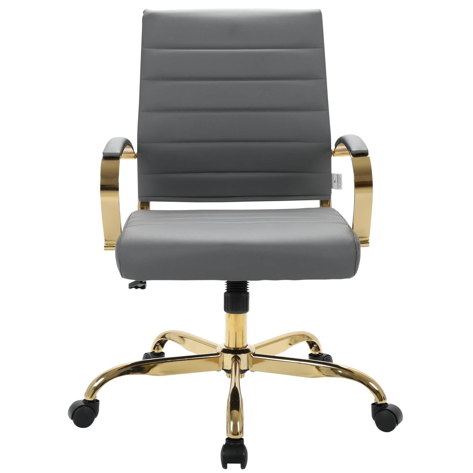 Benmar Mid - Back Leather Office Conference Chair Adjustable Height, Swivel, and Tilt