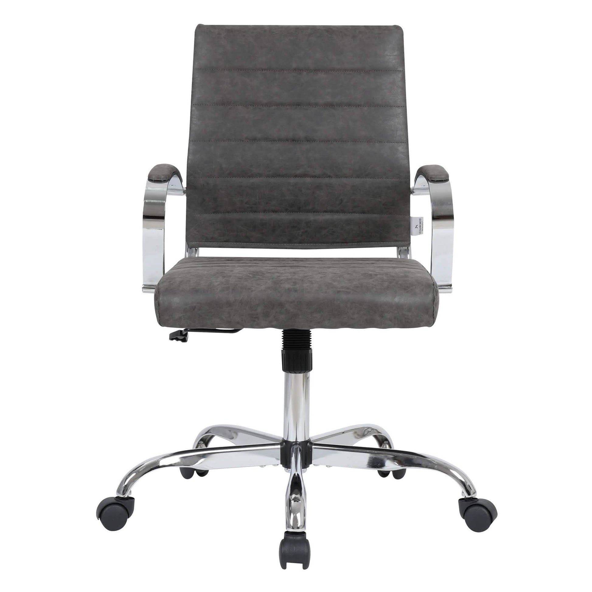 Benmar Mid - Back Leather Office Conference Chair Adjustable Height, Swivel, and Tilt