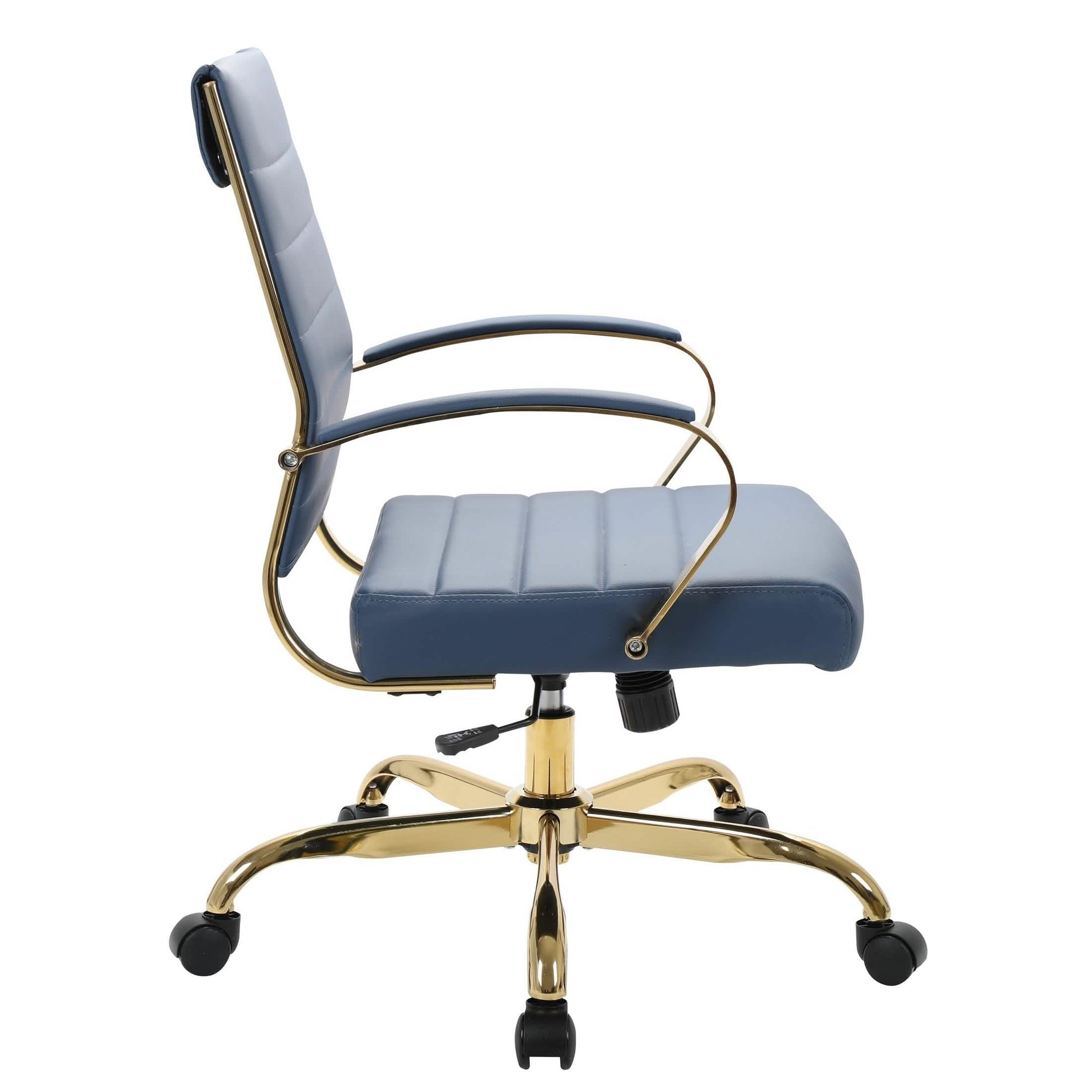 Benmar Mid - Back Leather Office Conference Chair Adjustable Height, Swivel, and Tilt