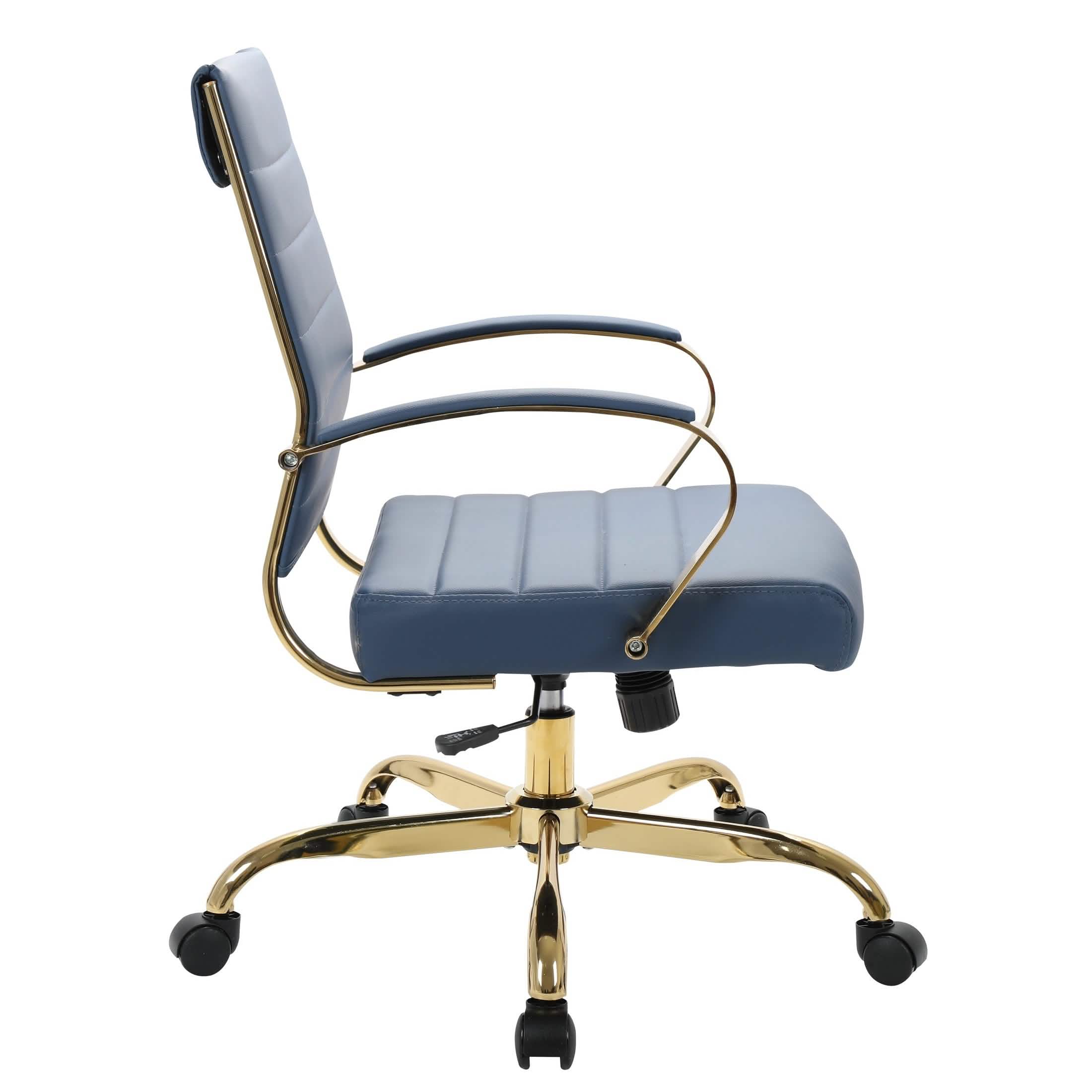 Benmar Mid - Back Leather Office Conference Chair Adjustable Height, Swivel, and Tilt