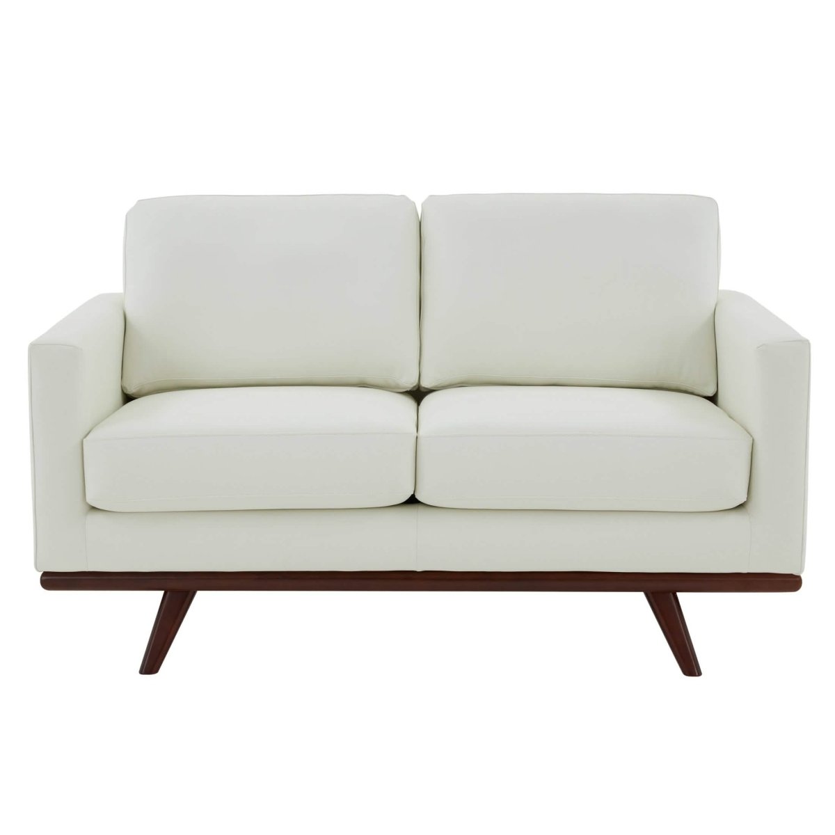 Birch Wood Base Leather/Mesh Loveseat - Chester Collection