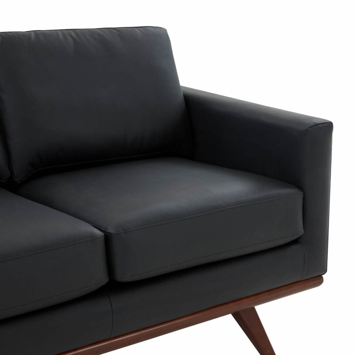 Birch Wood Base Leather/Mesh Loveseat - Chester Collection