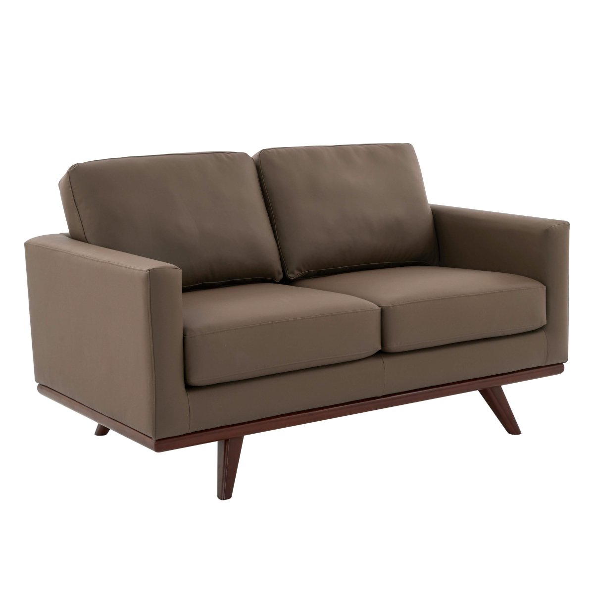 Birch Wood Base Leather/Mesh Loveseat - Chester Collection