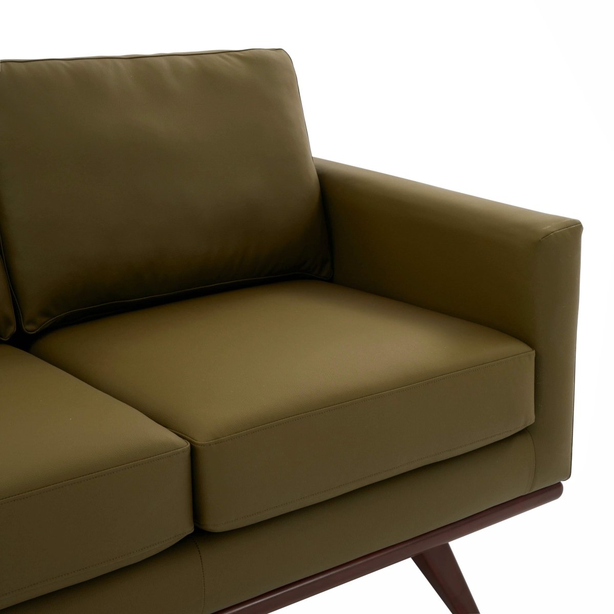 Birch Wood Base Leather/Mesh Loveseat - Chester Collection