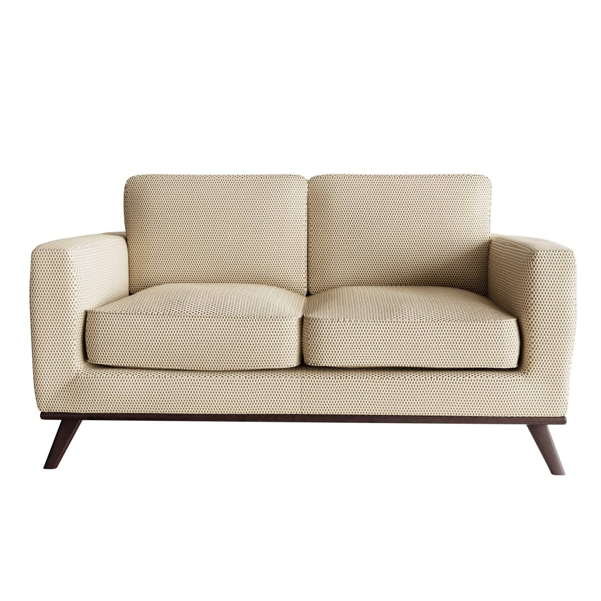 Birch Wood Base Leather/Mesh Loveseat - Chester Collection