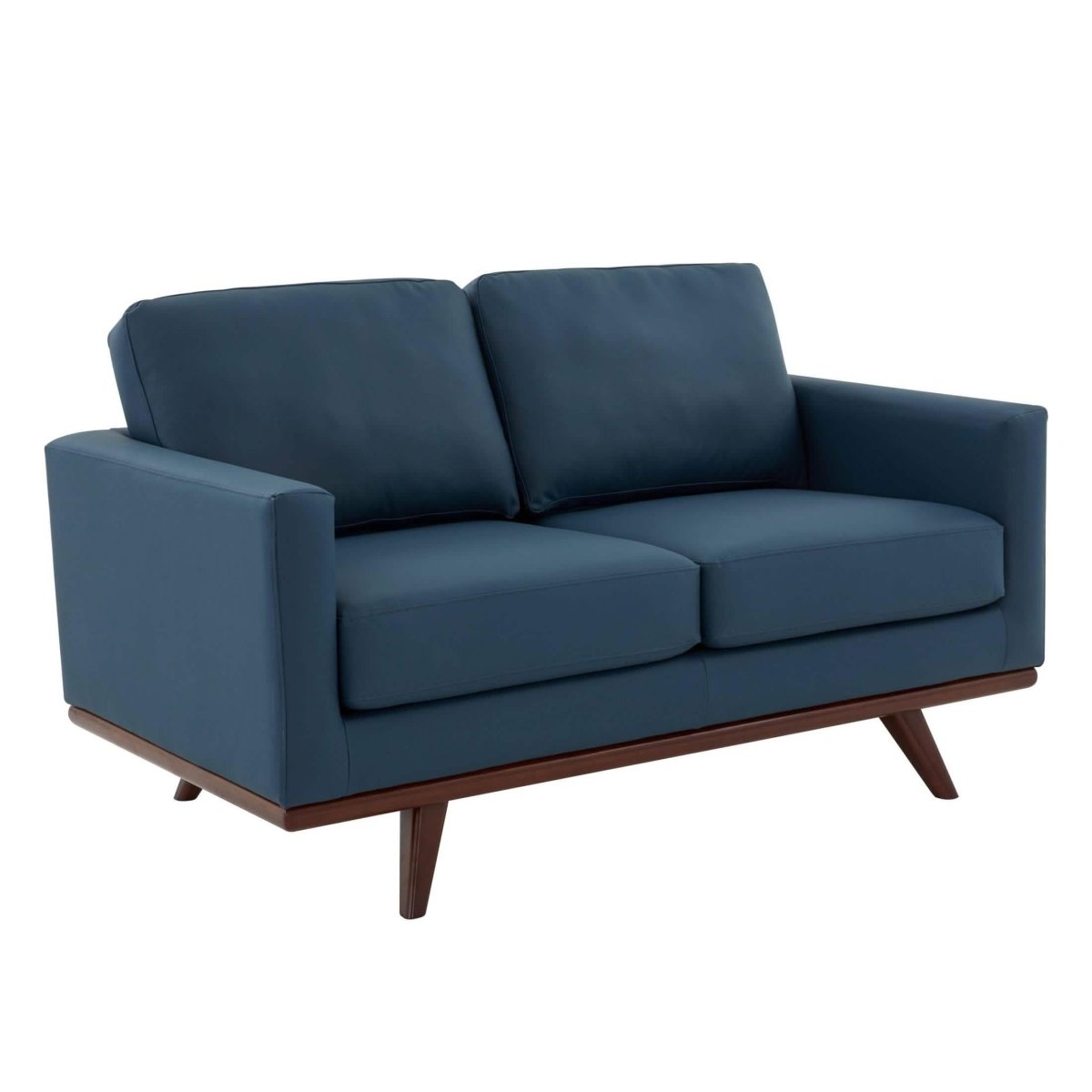Birch Wood Base Leather/Mesh Loveseat - Chester Collection