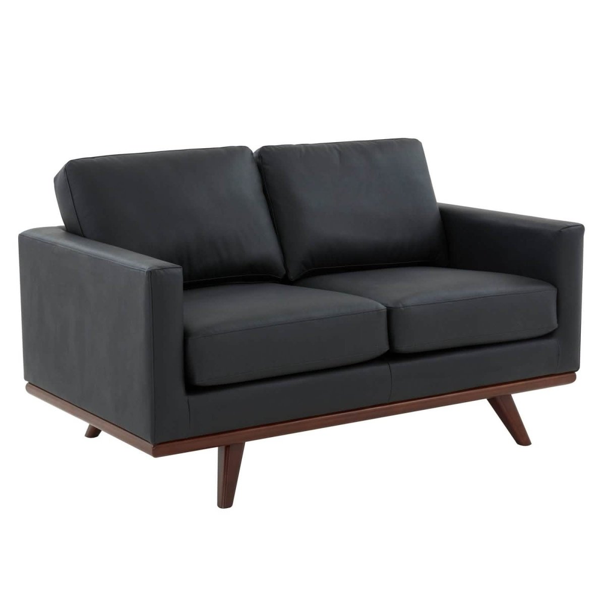 Birch Wood Base Leather/Mesh Loveseat - Chester Collection