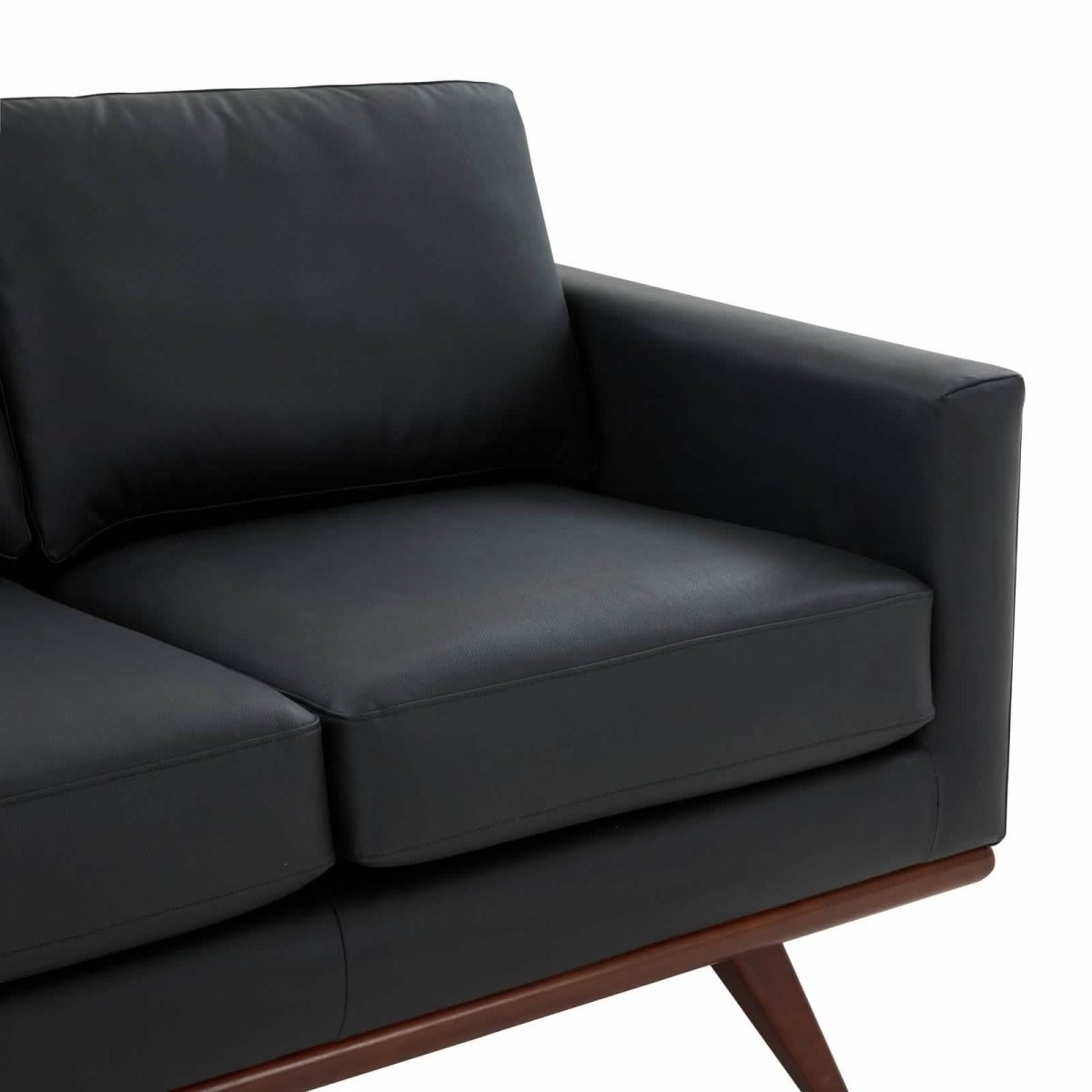 Birch Wood Base Leather/Mesh Loveseat - Chester Collection