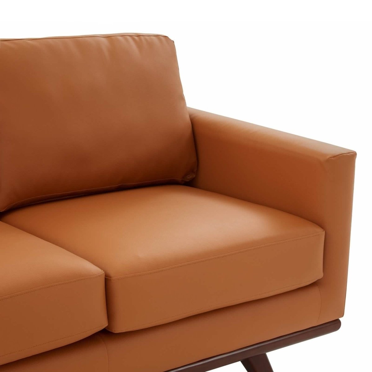 Birch Wood Base Leather/Mesh Loveseat - Chester Collection