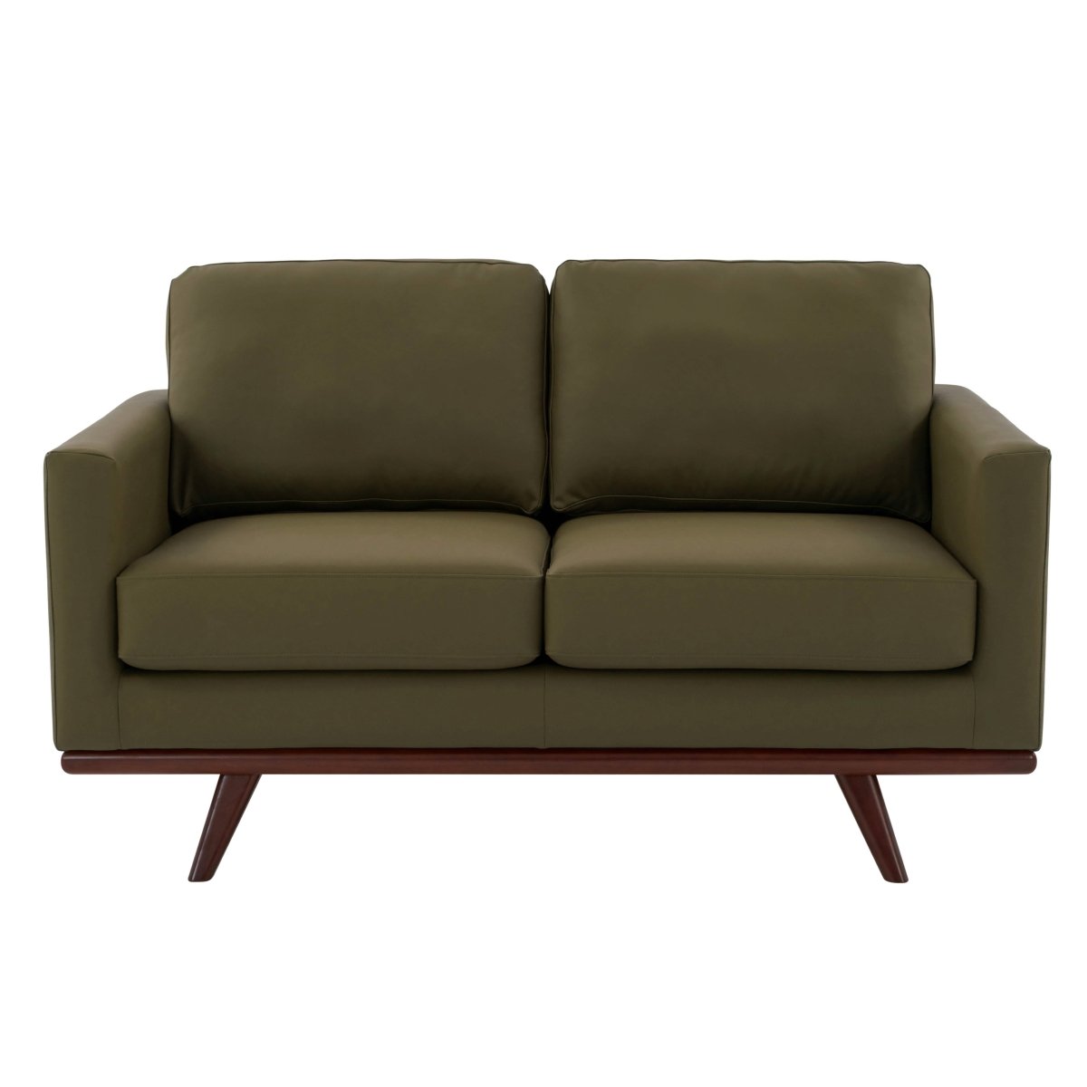 Birch Wood Base Leather/Mesh Loveseat - Chester Collection