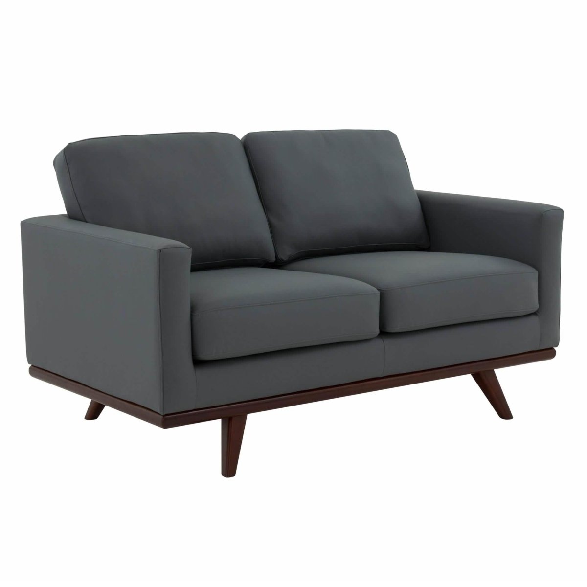 Birch Wood Base Leather/Mesh Loveseat - Chester Collection