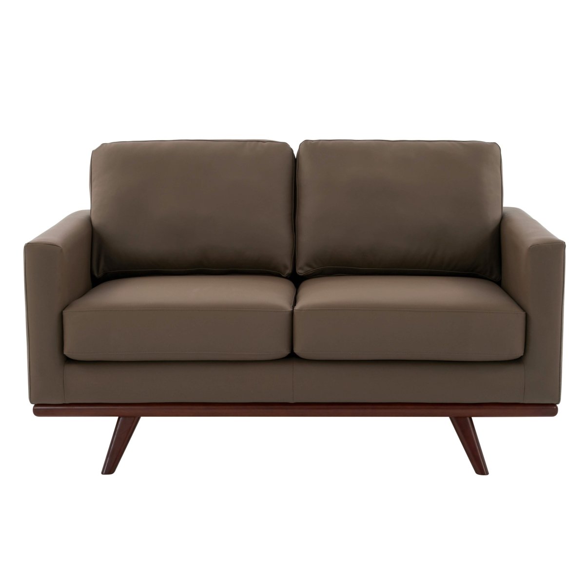 Birch Wood Base Leather/Mesh Loveseat - Chester Collection