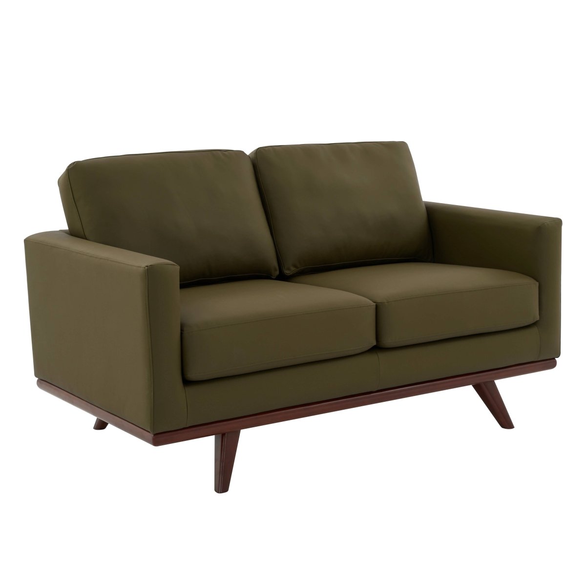 Birch Wood Base Leather/Mesh Loveseat - Chester Collection