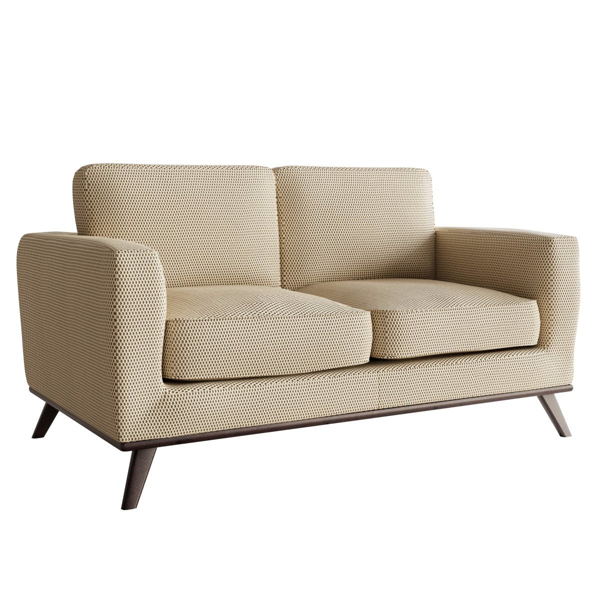 Birch Wood Base Leather/Mesh Loveseat - Chester Collection