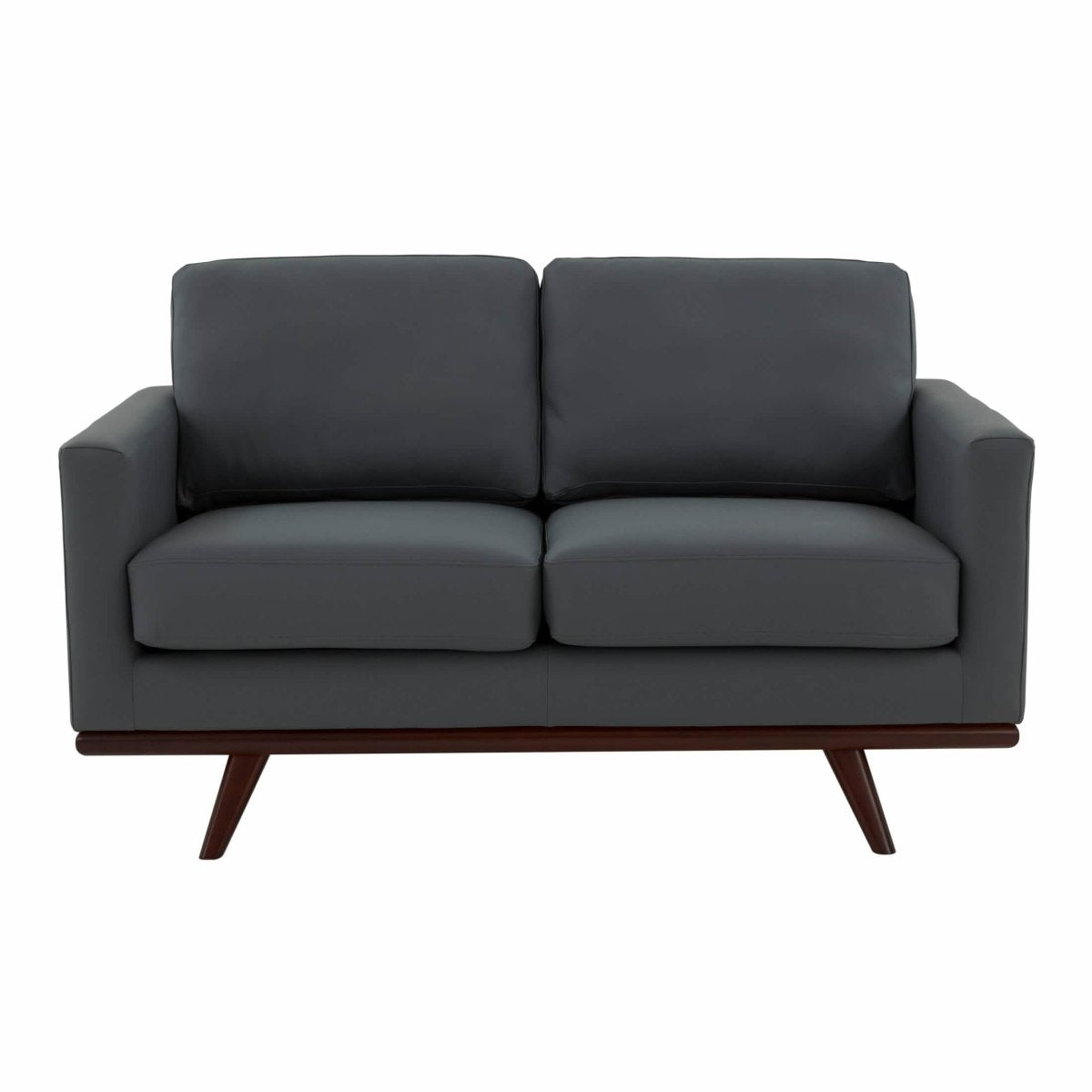 Birch Wood Base Leather/Mesh Loveseat - Chester Collection