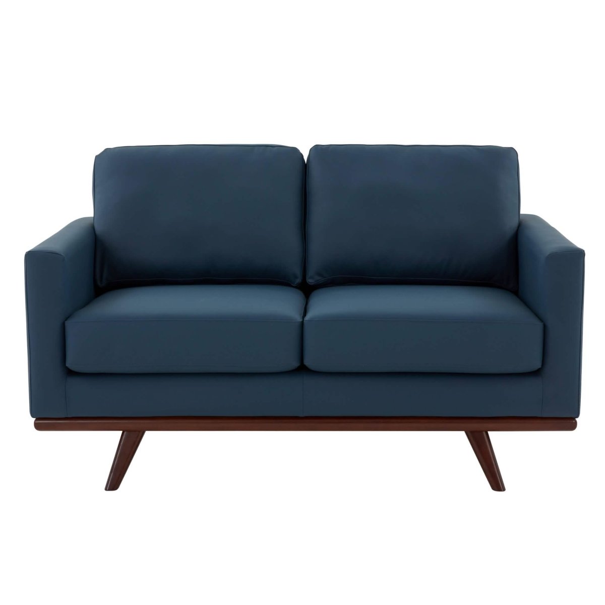 Birch Wood Base Leather/Mesh Loveseat - Chester Collection