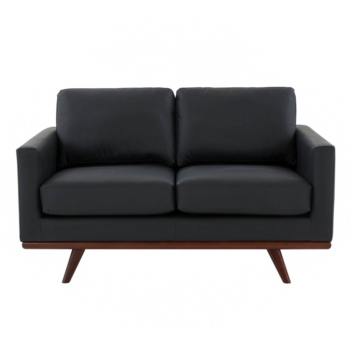 Birch Wood Base Leather/Mesh Loveseat - Chester Collection