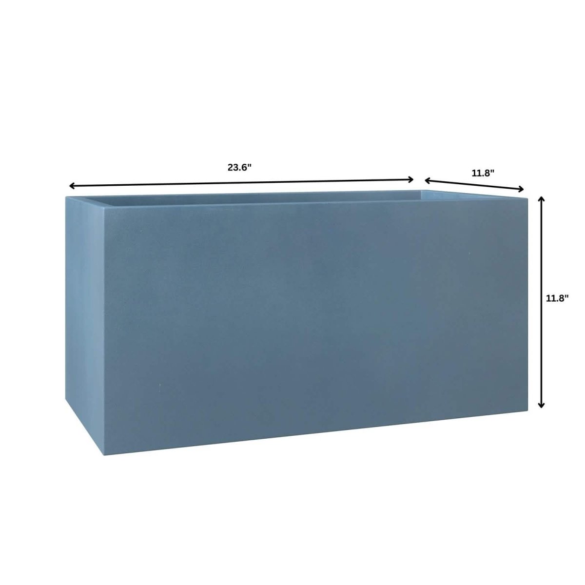 Bloom Mid - Century Modern Rectangular Fiberstone and MGO Clay Planter for Indoor and Outdoor