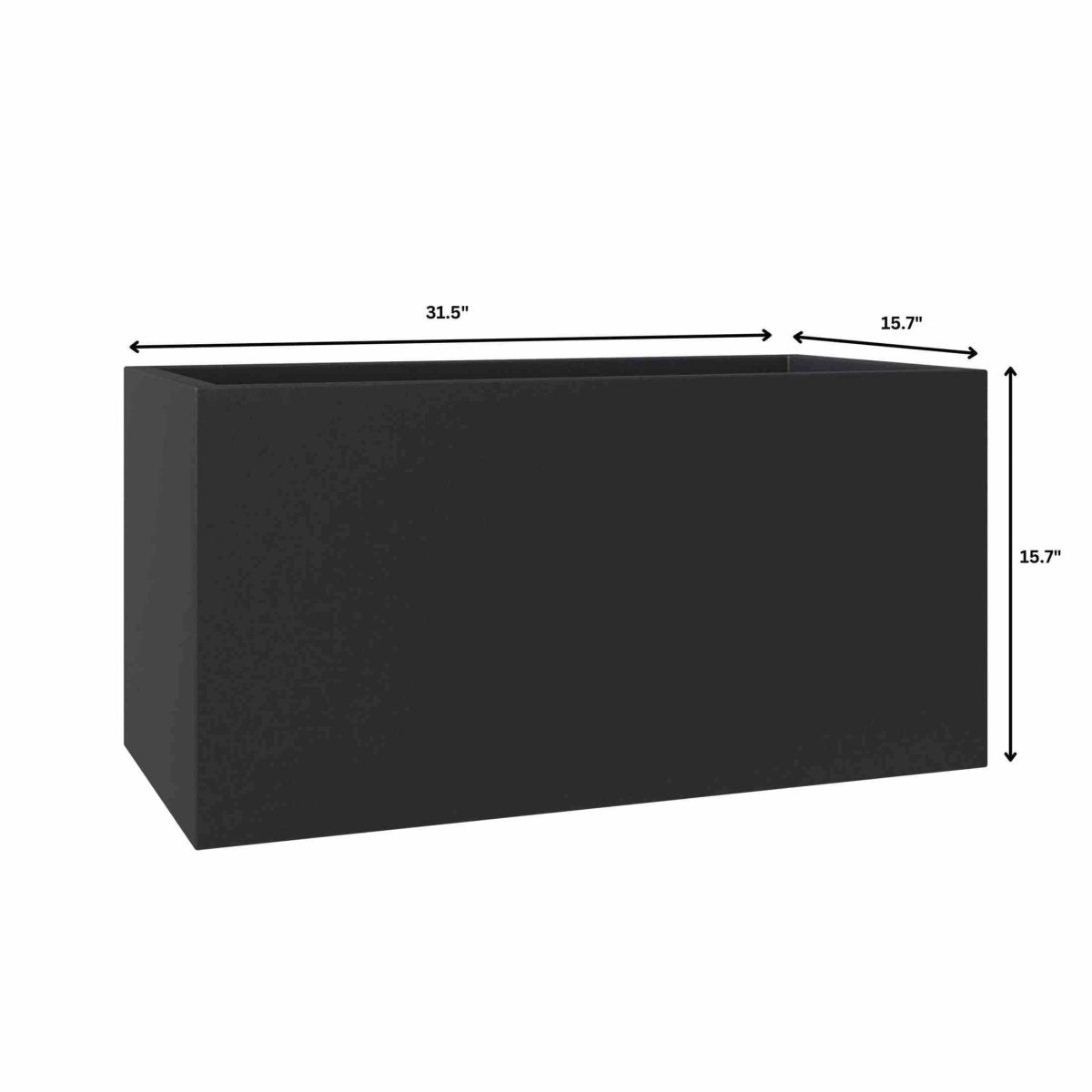 Bloom Mid - Century Modern Rectangular Fiberstone and MGO Clay Planter for Indoor and Outdoor