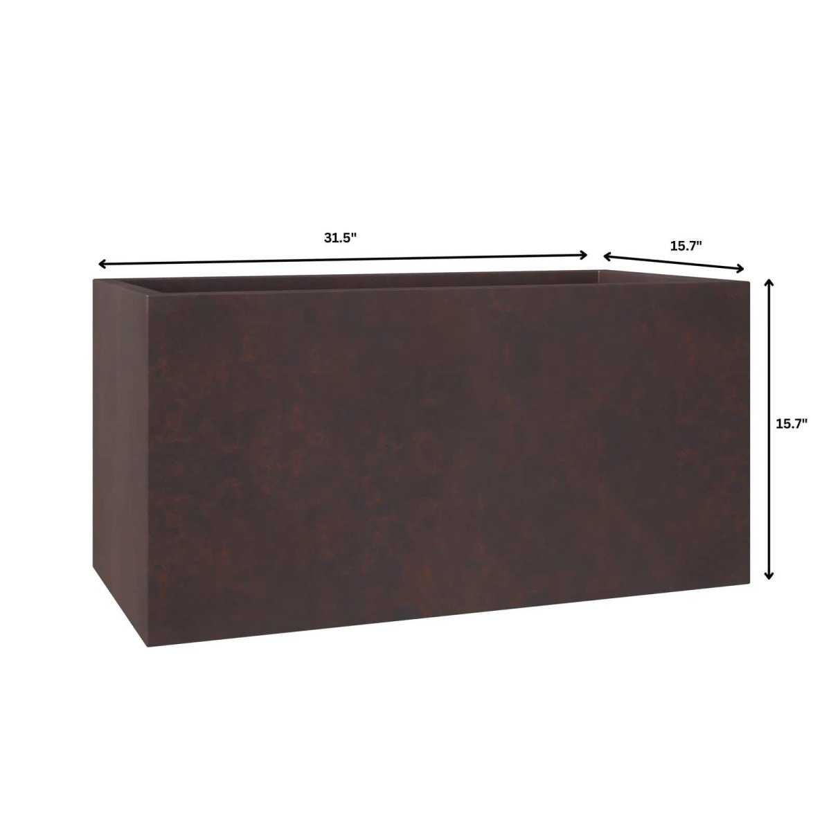 Bloom Mid - Century Modern Rectangular Fiberstone and MGO Clay Planter for Indoor and Outdoor