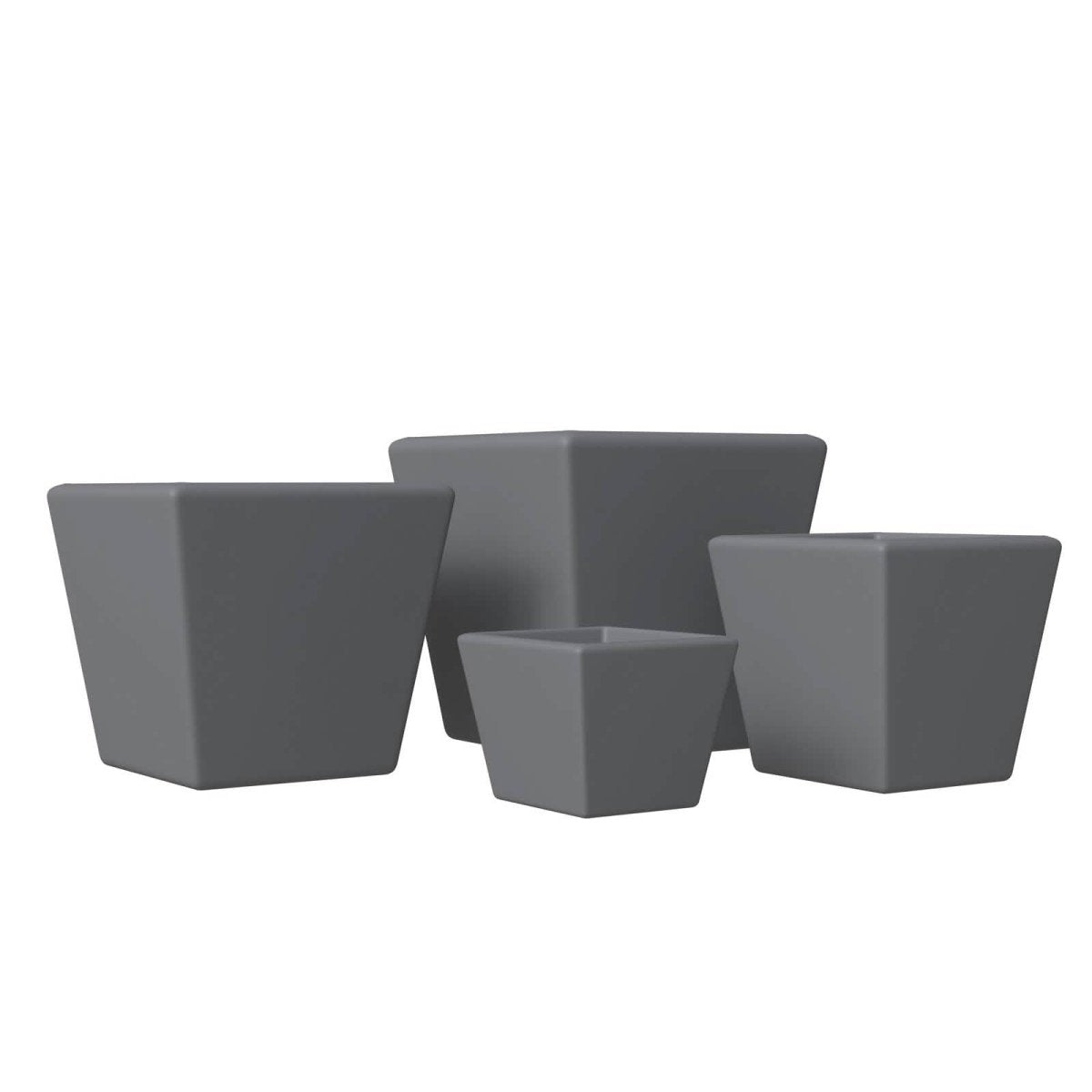 Blossom 4 - Piece Fiberstone, Tapered Square Planter Set