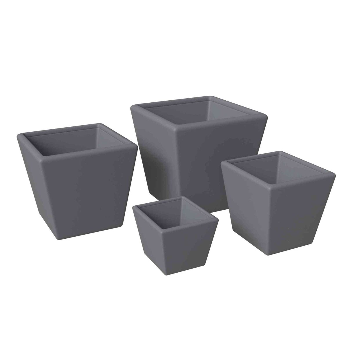 Blossom 4 - Piece Fiberstone, Tapered Square Planter Set