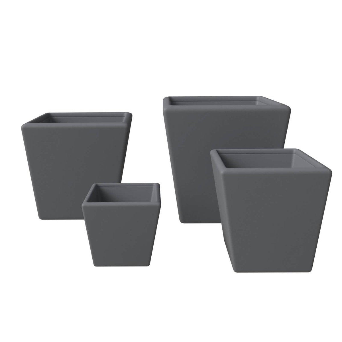 Blossom 4 - Piece Fiberstone, Tapered Square Planter Set