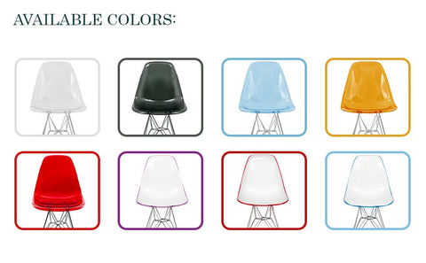 Cresco Modern Molded Eiffel Side Dining Chair with Gold Base Set of 2