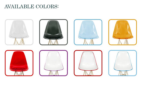 Cresco Modern Molded Eiffel Side Dining Chair with Gold Base Set of 2