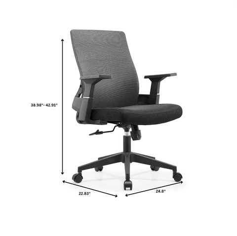 Brio Mid-Back Adjustable Office Chair Upholstered in Cotton