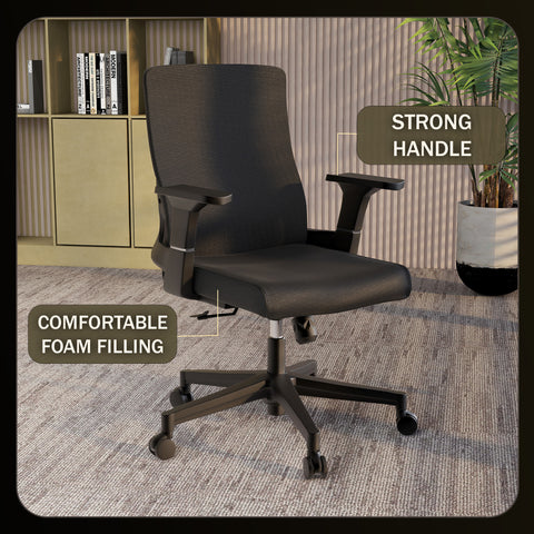 Brio Mid-Back Adjustable Office Chair Upholstered in Cotton