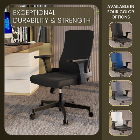 Brio Mid-Back Adjustable Office Chair Upholstered in Cotton