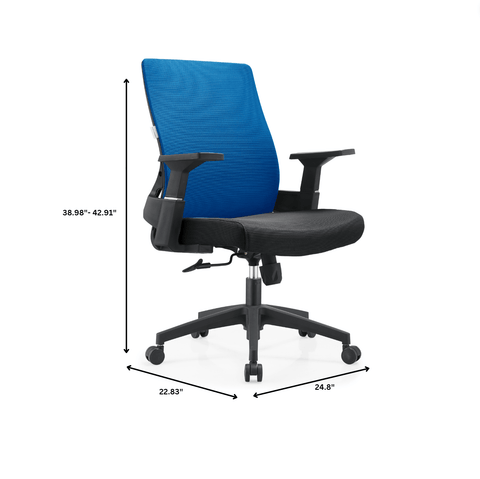 Brio Mid-Back Adjustable Office Chair Upholstered in Cotton