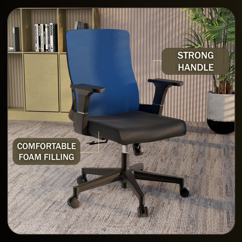 Brio Mid-Back Adjustable Office Chair Upholstered in Cotton