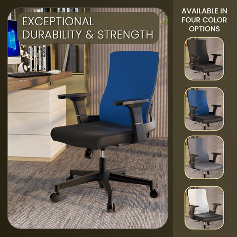 Brio Mid-Back Adjustable Office Chair Upholstered in Cotton