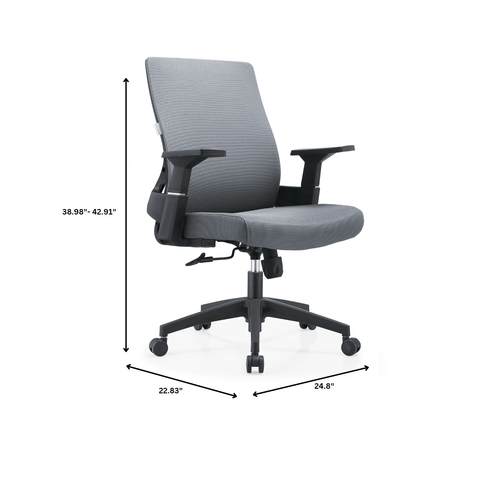 Brio Mid-Back Adjustable Office Chair Upholstered in Cotton